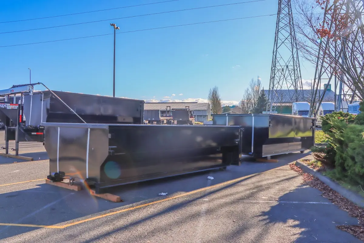 Roll-off dumpster ready for waste disposal at job site for Construction Dumpster Rental in Belle Fourche